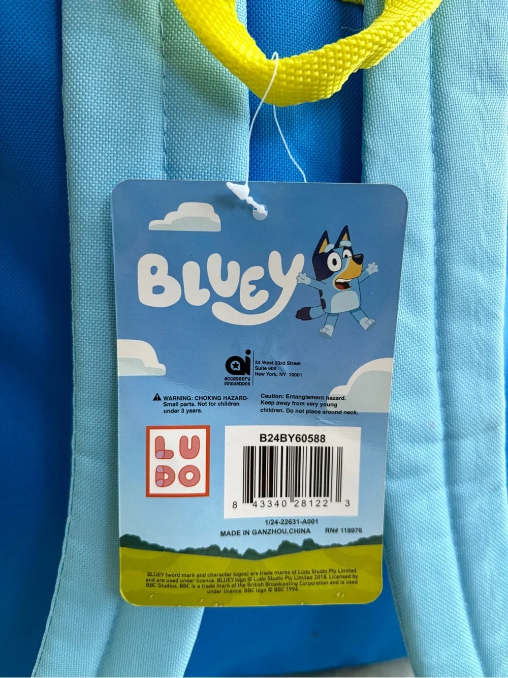 NWT BLUEY Blue/Yellow Kids Backpack and NWT HYDRAPEAK Blue Dino Tumbler